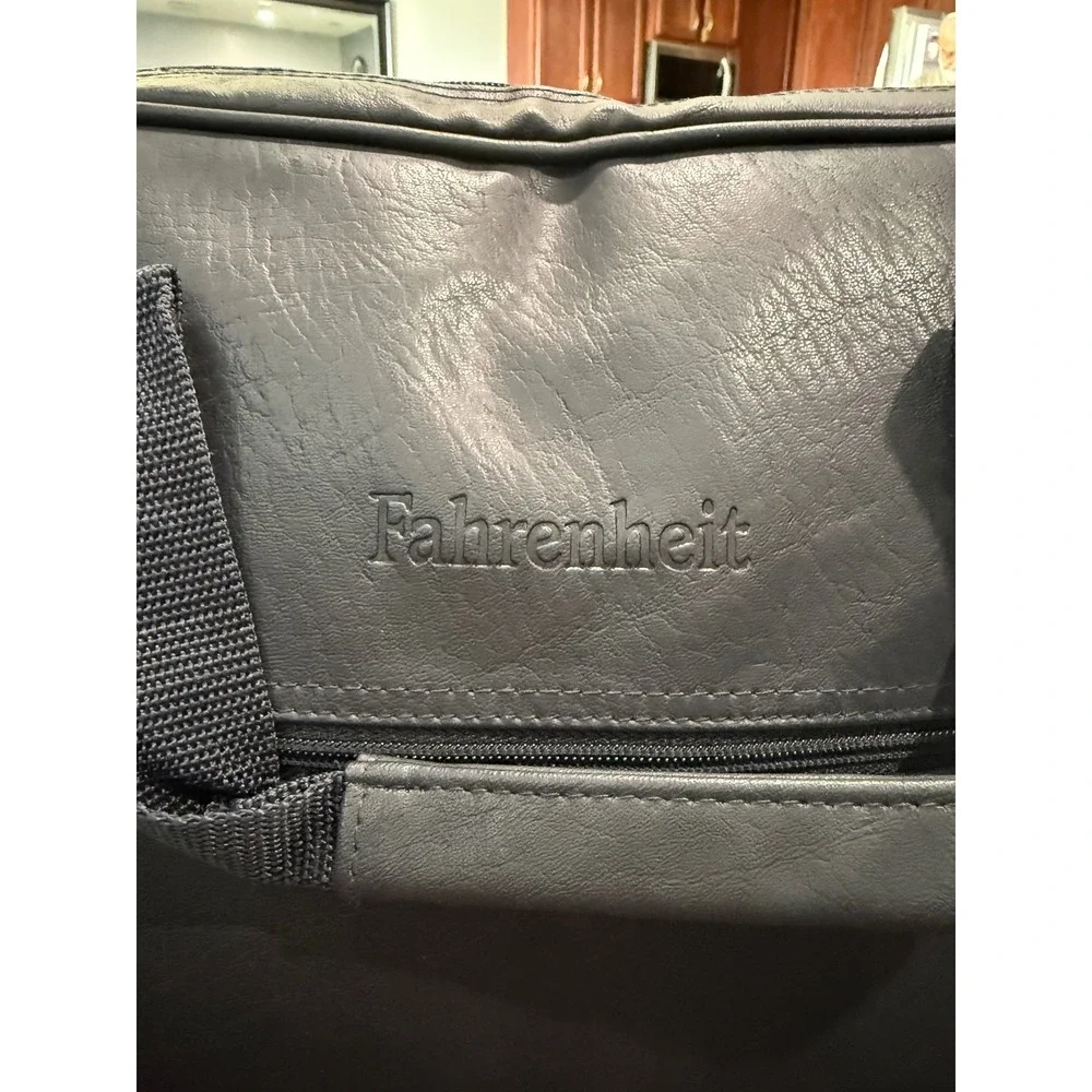 Fahrenheit Black Faux‎ Leather Laptop Briefcase Business Travel Bag Organizer